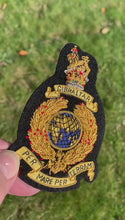 Load and play video in Gallery viewer, The Corps of Royal Marines Bullion Blazer Badge Gold
