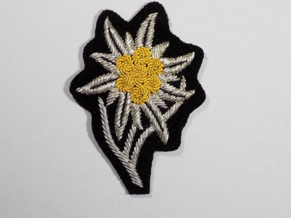 German Army WWII EDELWEISS HAT BADGE Patch Embroidered Version 1 of 2 types