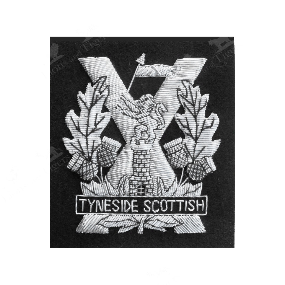 Tyneside Scottish Blazer Badge British Army Silver Bullion Wire New