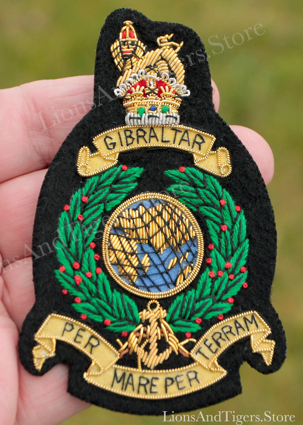 The Corps of Royal Marines Bullion Blazer Badge Green Wreath