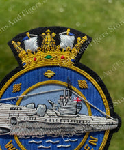 Load image into Gallery viewer, Royal Navy Submarine Service &quot;We Come Unseen&quot; Blazer Badge NEW
