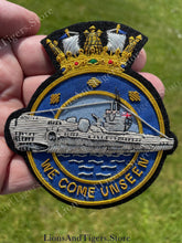 Load image into Gallery viewer, Royal Navy Submarine Service &quot;We Come Unseen&quot; Blazer Badge NEW
